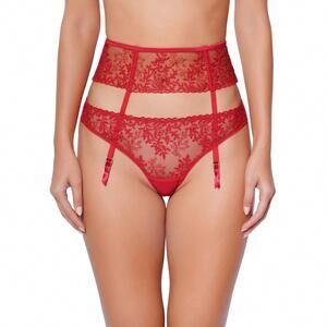 NEW HUIT eglantine garter belt in red